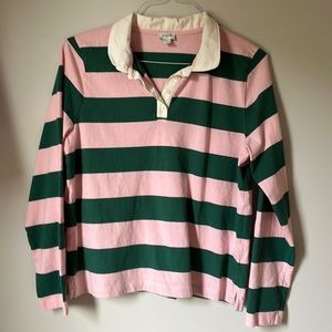 J. Crew green and pink rugby